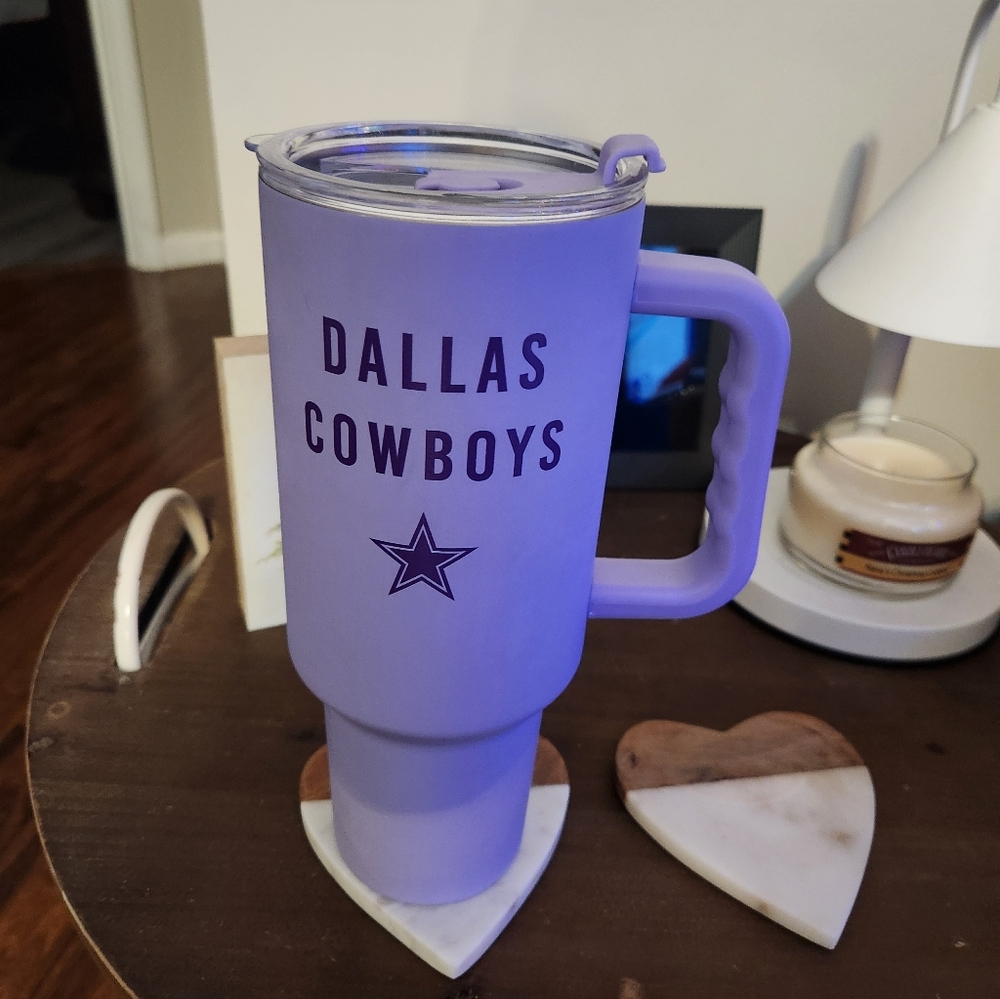 Logobrands Lavendar Dalkas Cowboys 40 Oz Tumbler With Handle